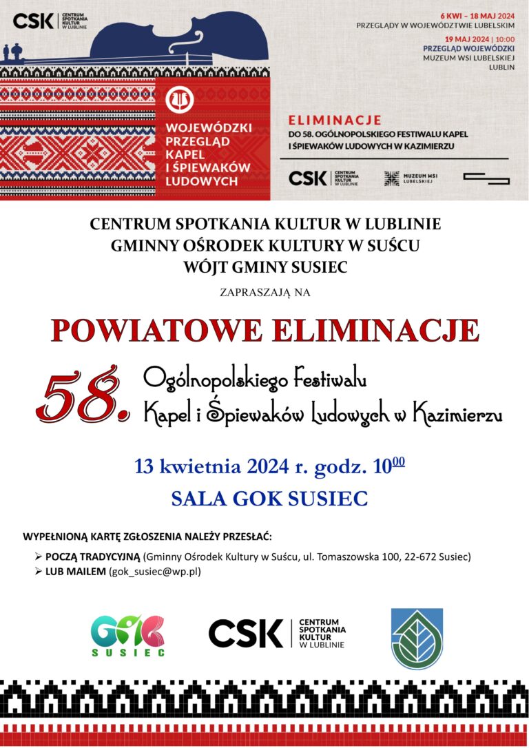 Read more about the article Powiatowe Eliminacje Ogólnopolskiego Festiwalu Kapel i Śpiewaków Ludowych w Kazimierzu