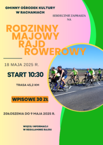 Read more about the article RODZINNY MAJOWY RAJD ROWEROWY