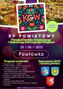 Read more about the article XV Powiatowy Przegląd Dorobku Artystycznego i Kulinarnego Kół Gospodyń Wiejskich